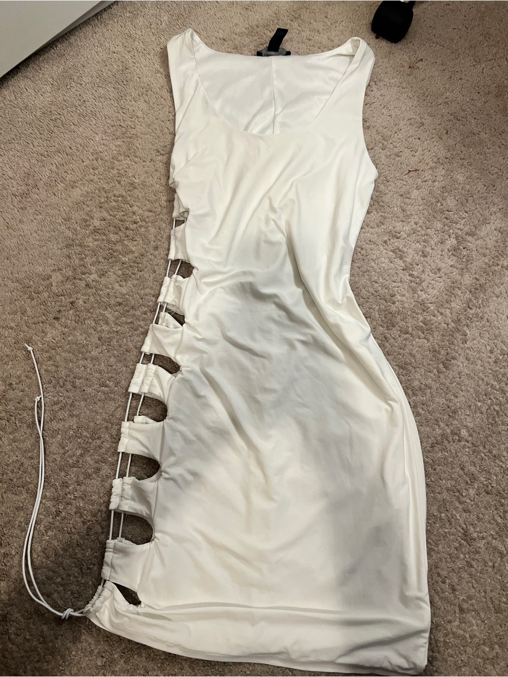 Forever21 White Side-Cutout Bodycon Dress